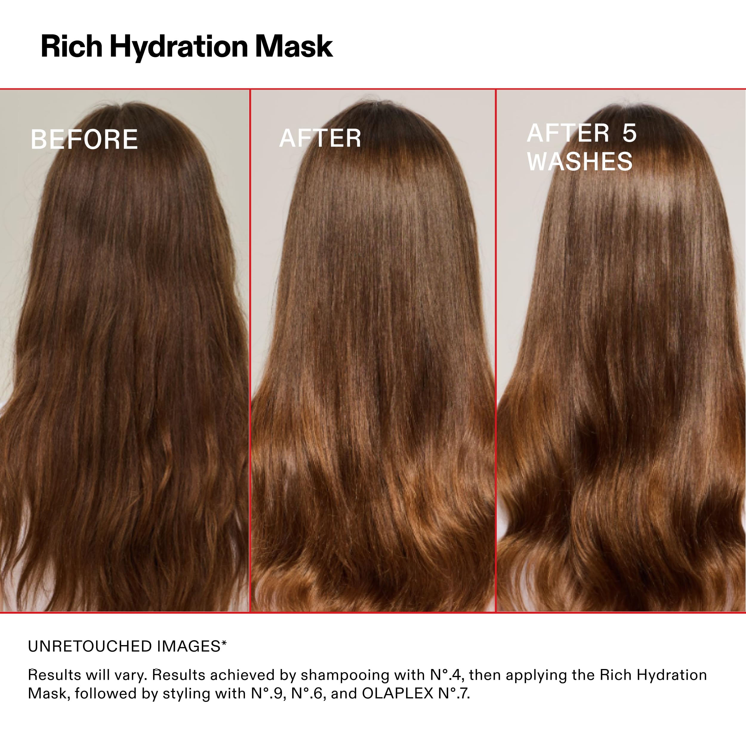 Close-up of Olaplex ingredients label emphasizing sealing technology