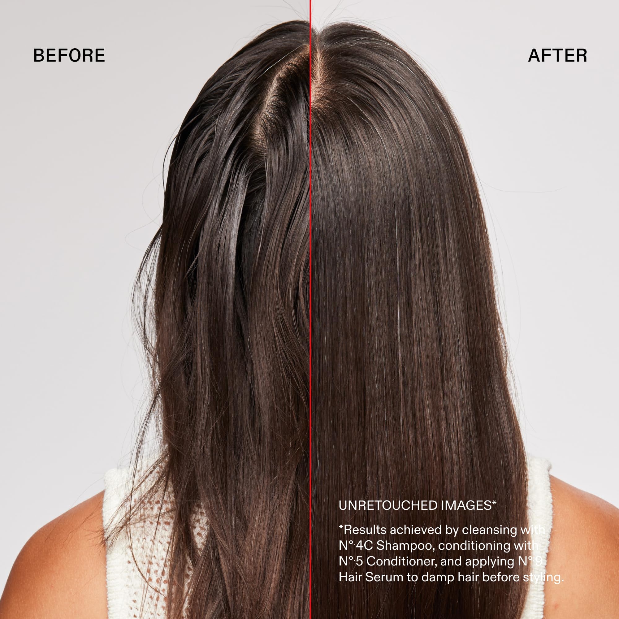 Olaplex shampoo being applied to wet hair to remove hard water and product residues effectively