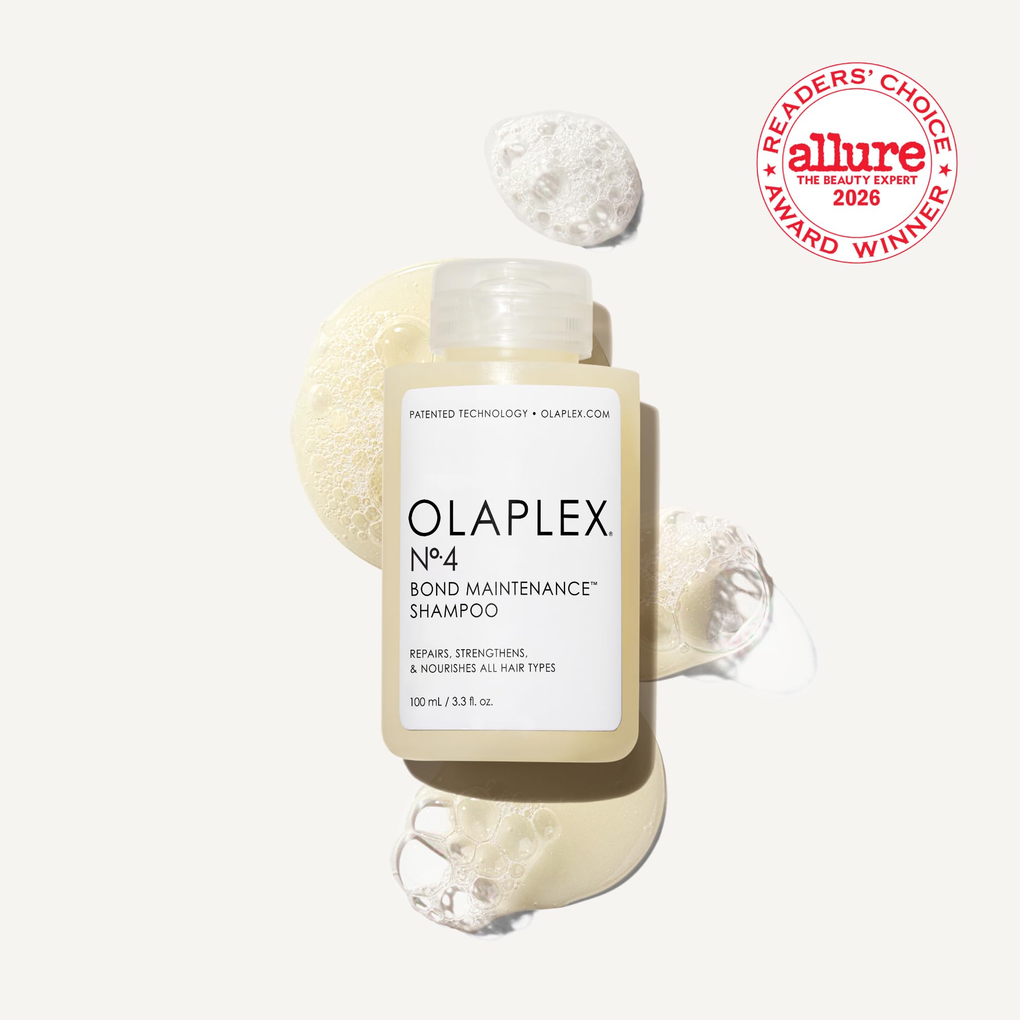 Olaplex Nº.4 pump and clear label for easy dispensing benefit