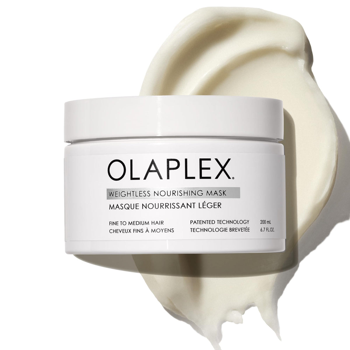 Olaplex weightless nourishing mask front packaging shows label and size benefit