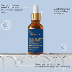 OLAVITA facial serum pores refined skin shot illustrating clearer complexion