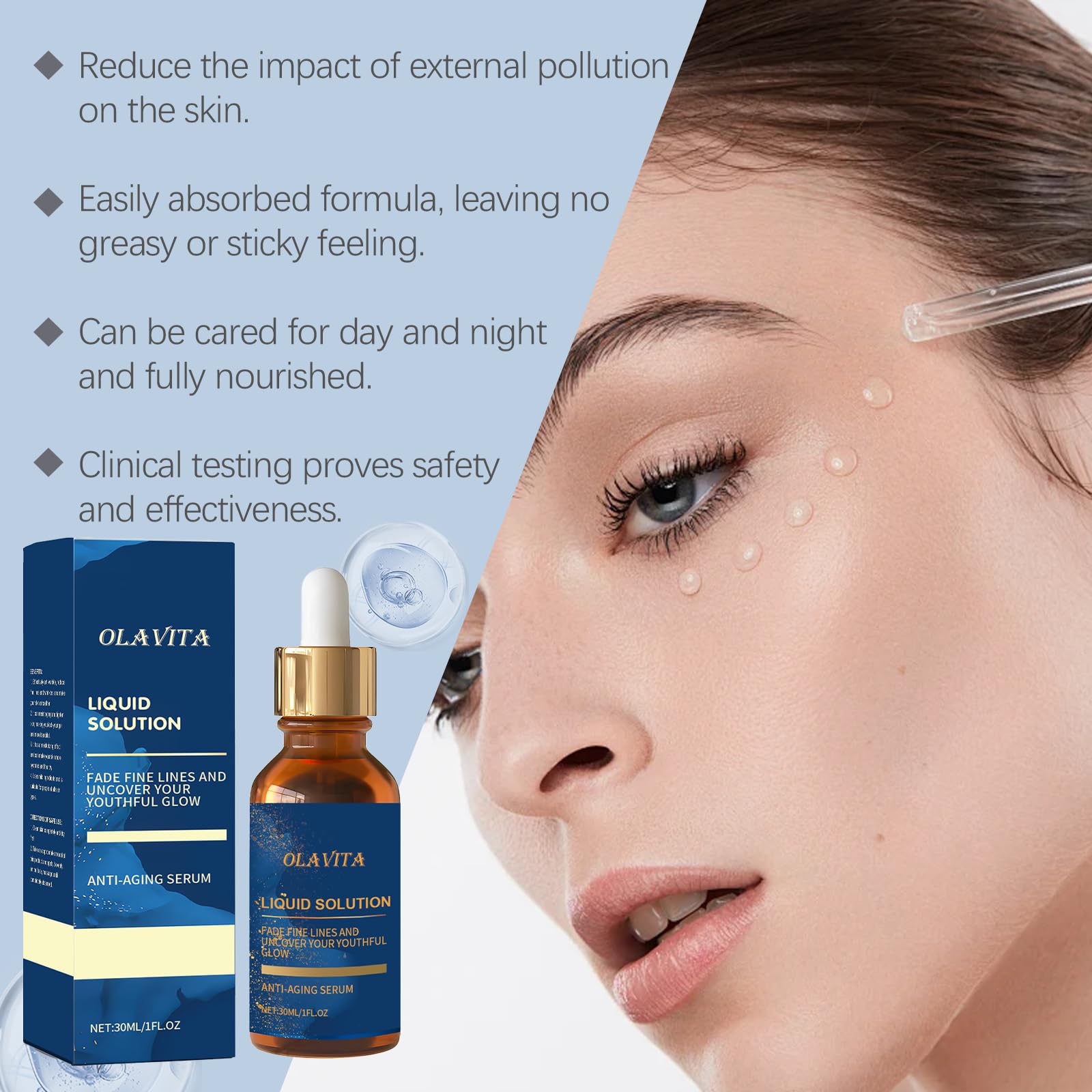 OLAVITA Liquid Solution Serum dropper dispensing easy hydration