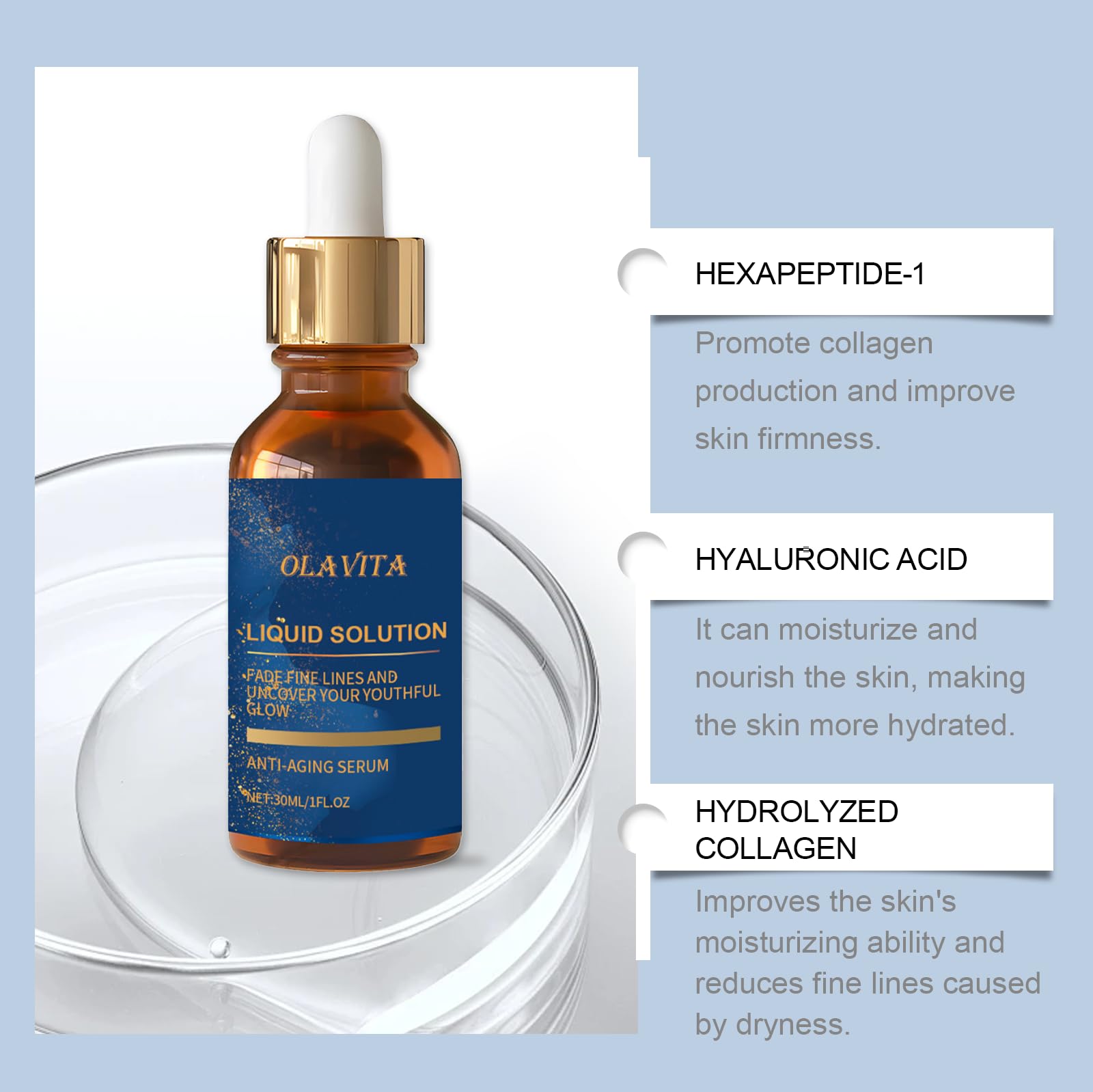OLAVITA Serum dropper action enables precise application
