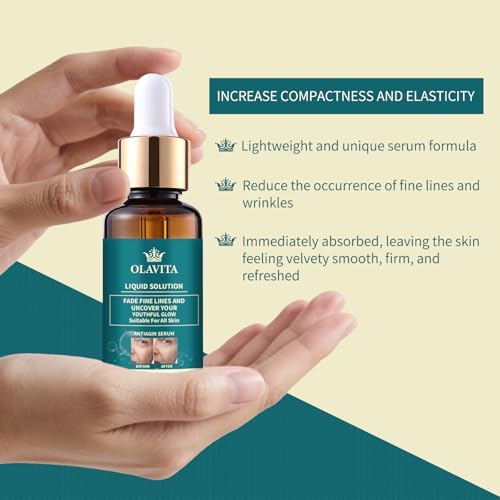 OLAVITA serum texture swirl highlights lightweight, fast-absorbing formula.