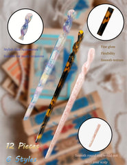 Olawyrae hair sticks in tortoise shell provide smooth glide and easy styling.