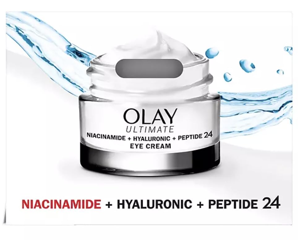 Olay 2pk packaging display highlighting value and daily eye-care routine