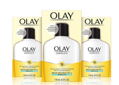 OLAY Complete All Day Moisturizer SPF 15 bottle front — daily hydration with SPF.