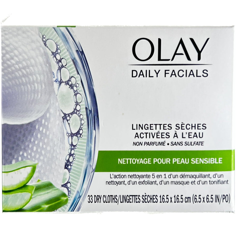 Olay Daily Gentle Clean Cloths suitable for sensitive skin in daily routines.