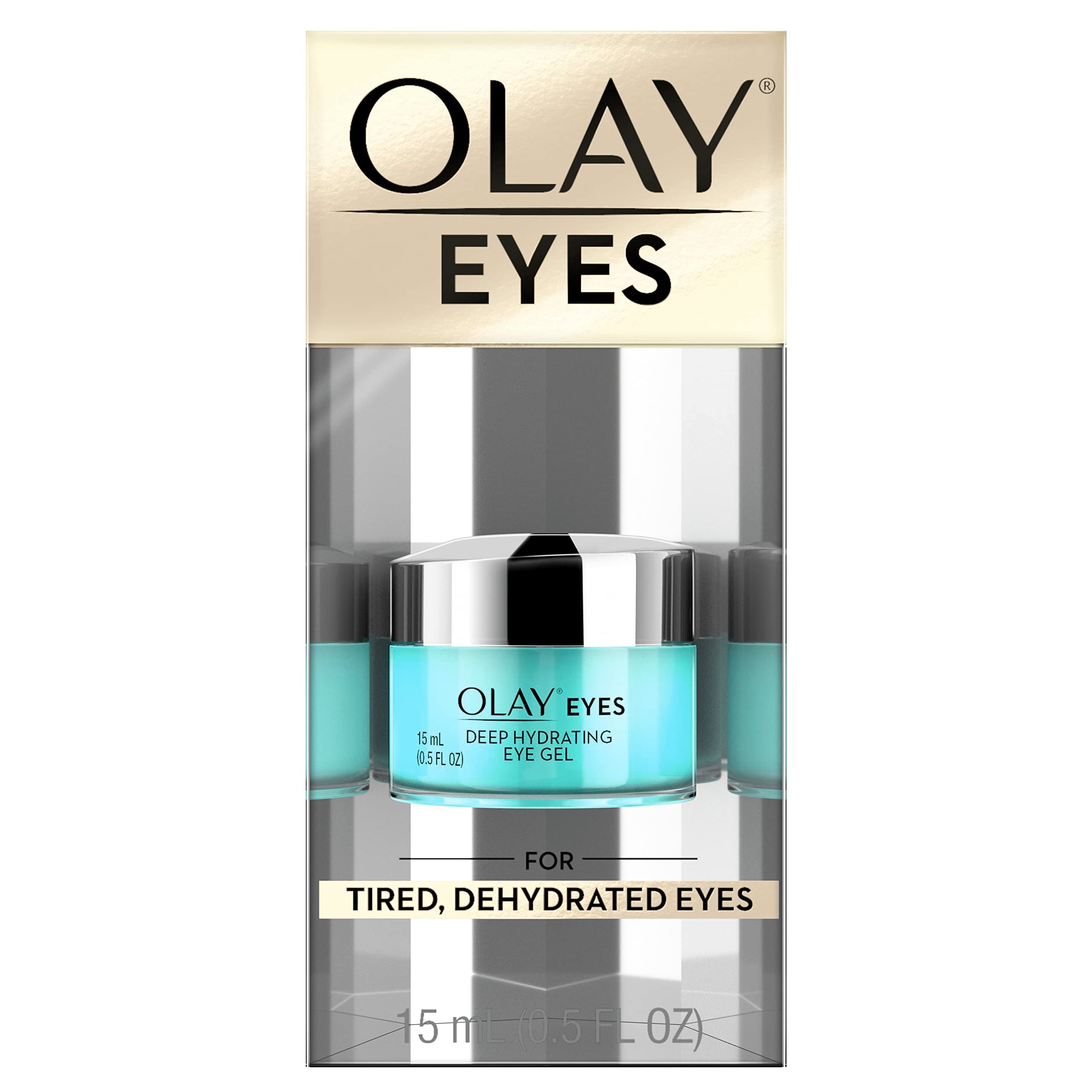 Olay eye care packaging and tube image conveys convenient daily use.