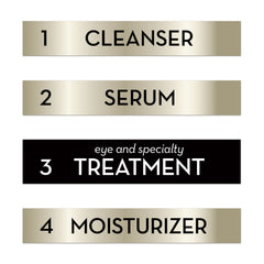 Olay Eyes Depuffing Eye Roller in use with smooth sweeps to awaken tired-looking eyes.