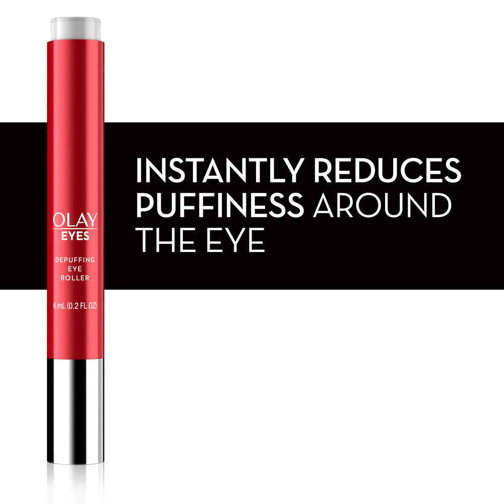 Olay Eyes Depuffing Eye Roller with precision micro-rollers delivers targeted cooling massaging action.