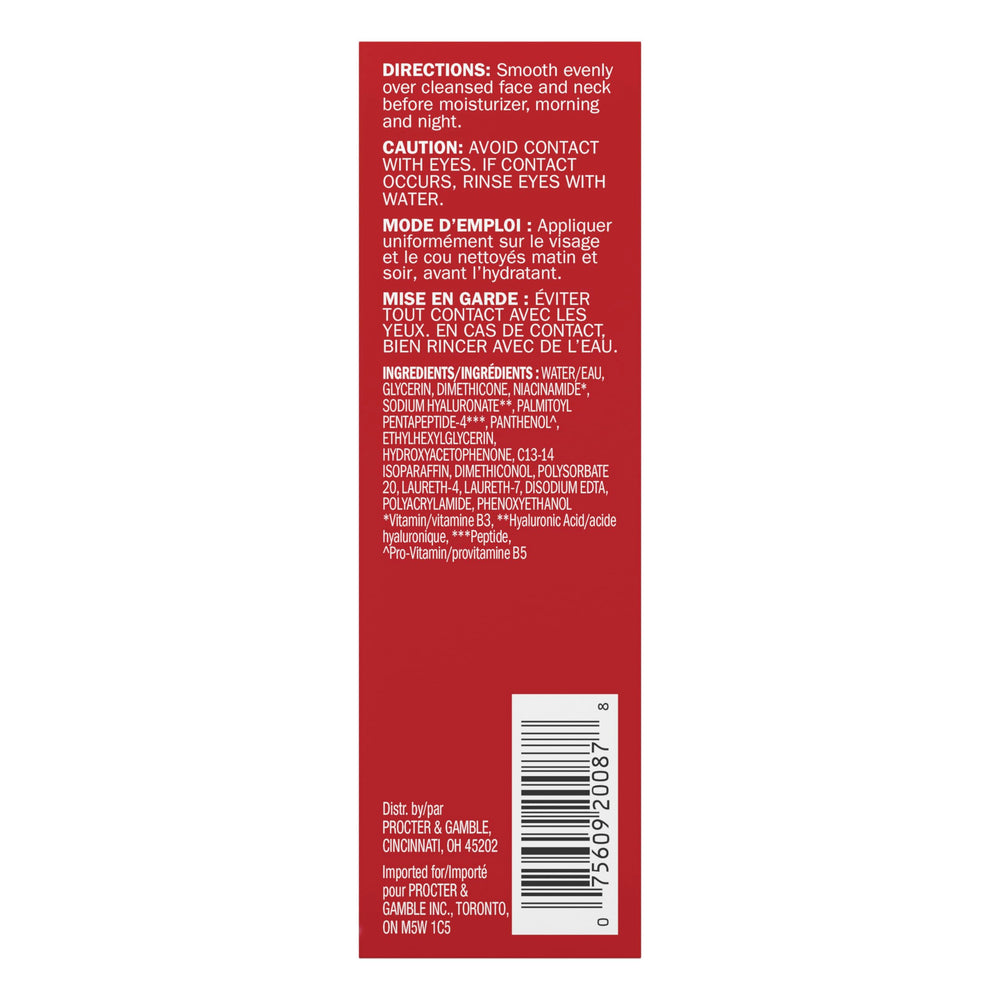 Olay Hyaluronic Hydrating Serum minimalist packaging box highlighting fragrance-free formulation