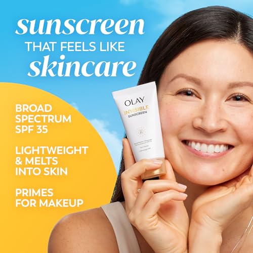 Olay Invisible Sunscreen 1.7 oz bottle shown for on-the-go sun protection.