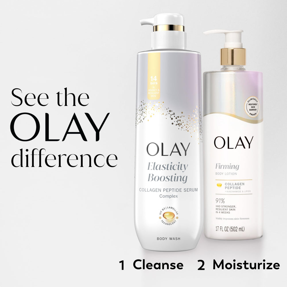 Olay lotion applied under clothing layer to show non-sticky wear and comfortable finish