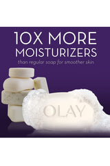 Olay Moisture Outlast beauty bar on skin demonstrates gentle cleansing for face and body
