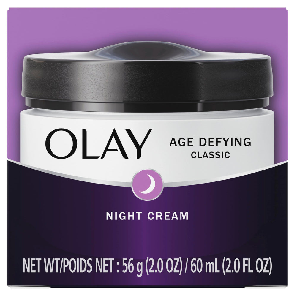 OLAY Night Cream texture swirl demonstrating rich, oil-free hydration