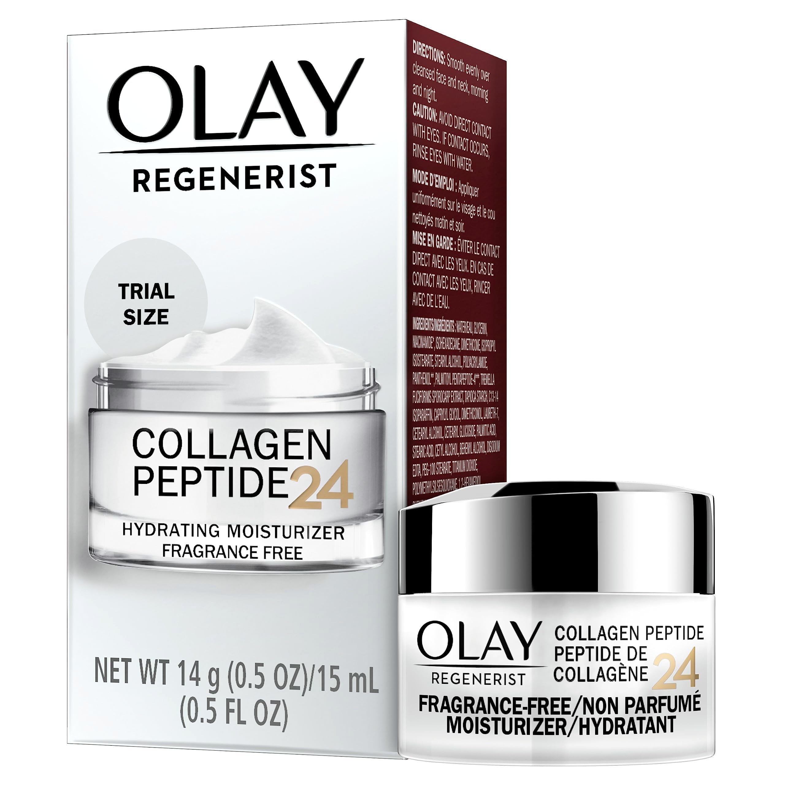 Fragrance-free Olay Regenerist container emphasizing gentle skincare