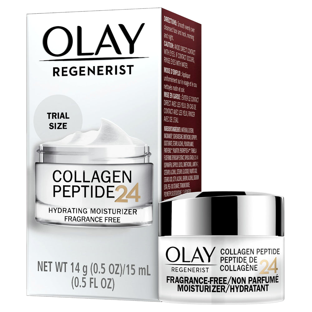 Fragrance-free Olay Regenerist container emphasizing gentle skincare