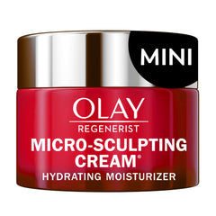 Olay Regenerist red jar closeup demonstrates firming hydration.