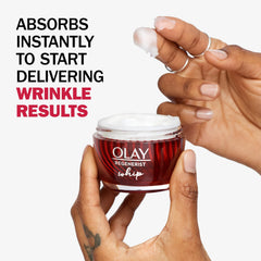 Olay Regenerist Whip rapid absorption on skin delivers light, breathable hydration.