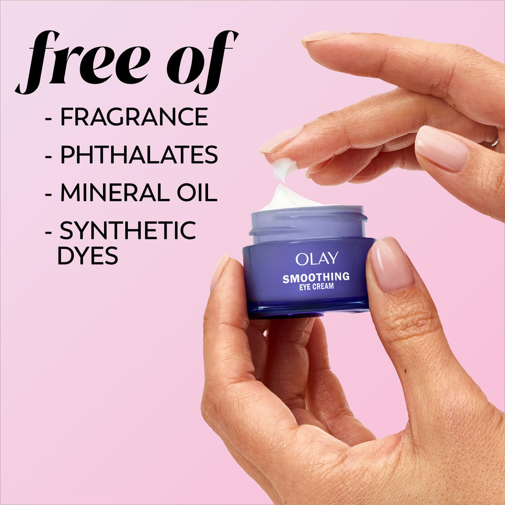 Olay Retinol 24 Eye Cream fragrance-free label communicates gentle, dye-free ingredients.