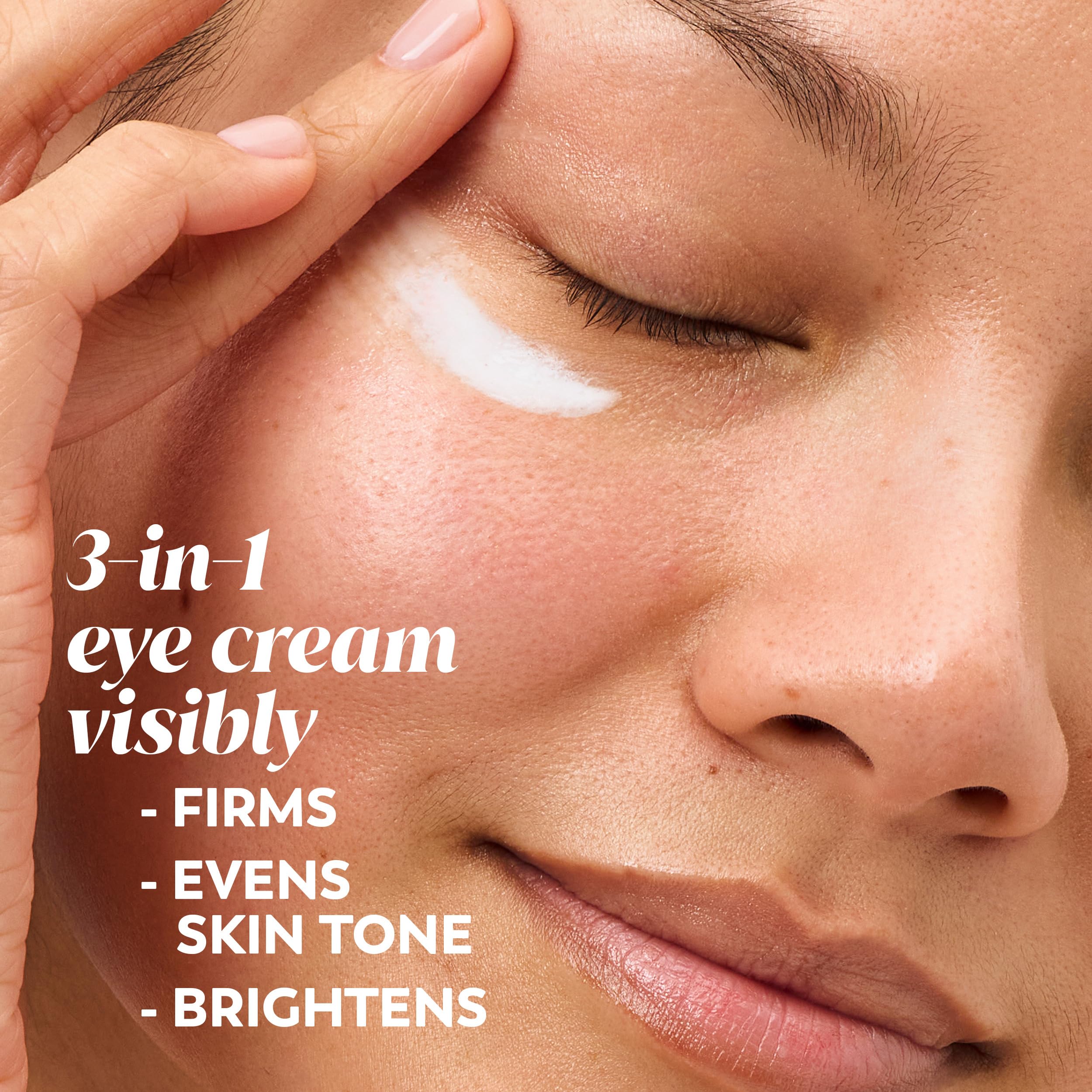Olay Retinol 24 Eye Cream jar close-up highlights silky texture and quick absorption.