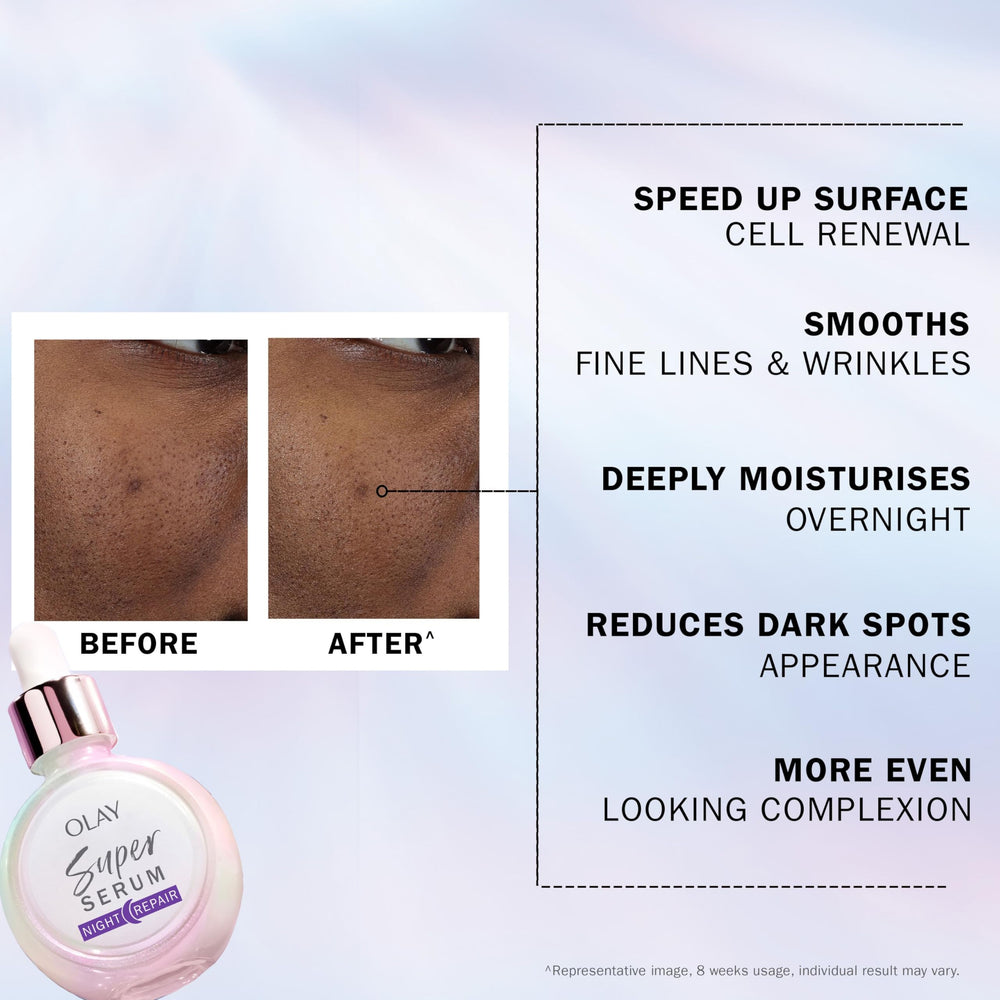 Olay Night Repair fragrance-free label emphasizes fragrance-free formula for sensitive skin.