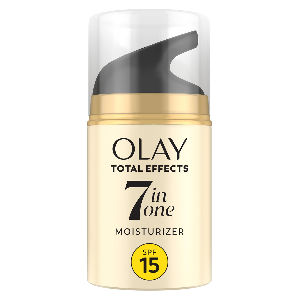 OLAY Total Effects bottle with SPF15 for daily sun protection.
