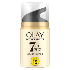 OLAY Total Effects bottle with SPF15 for daily sun protection.