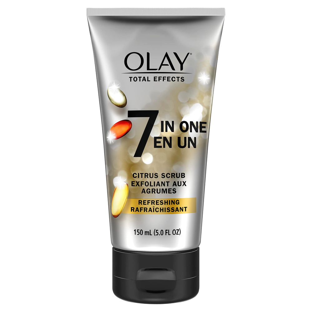 Olay Total Effects Citrus Cleanser after-use glow suggests brighter-looking skin.