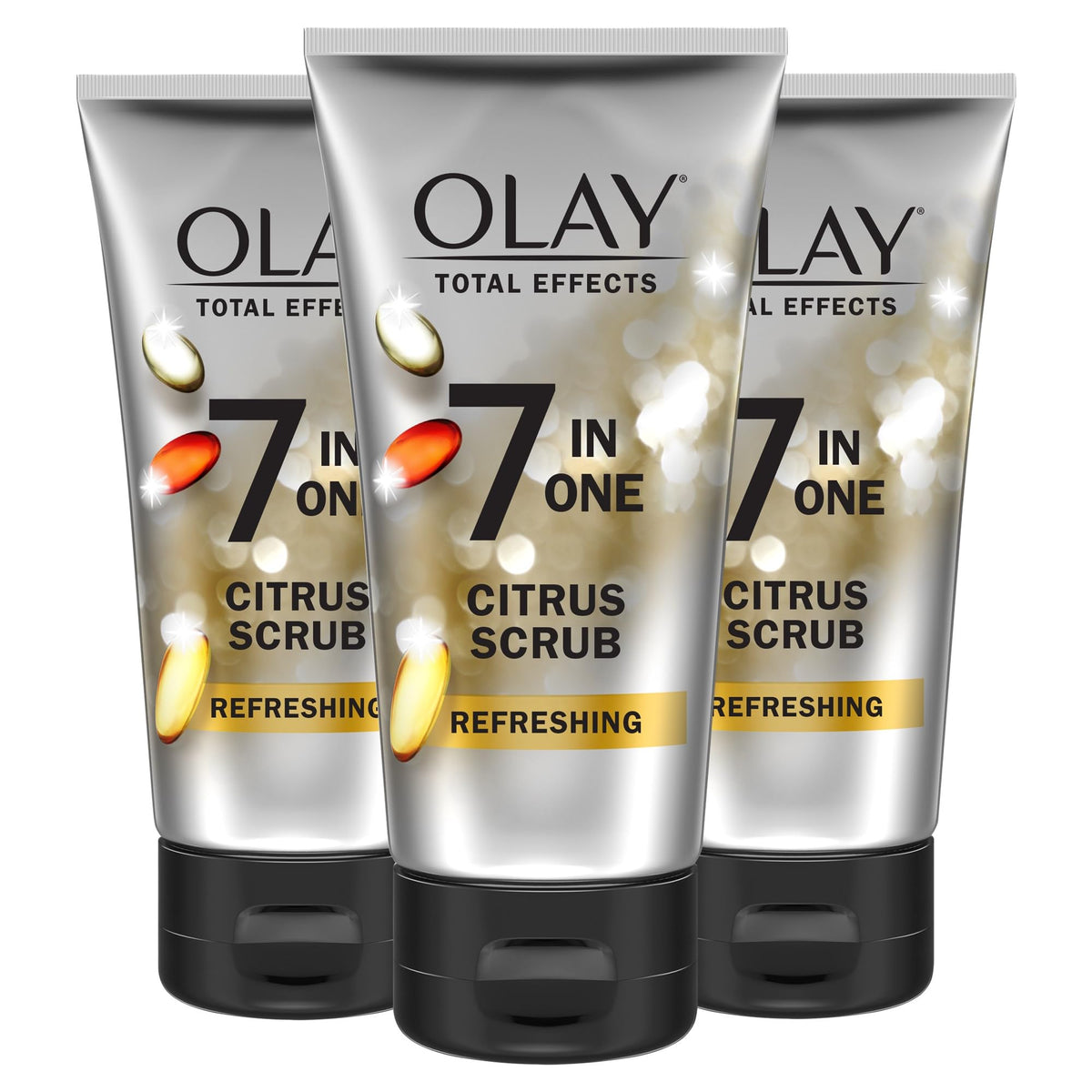 Olay Total Effects Citrus Cleanser pack front ready for daily cleansing and citrus refresh.