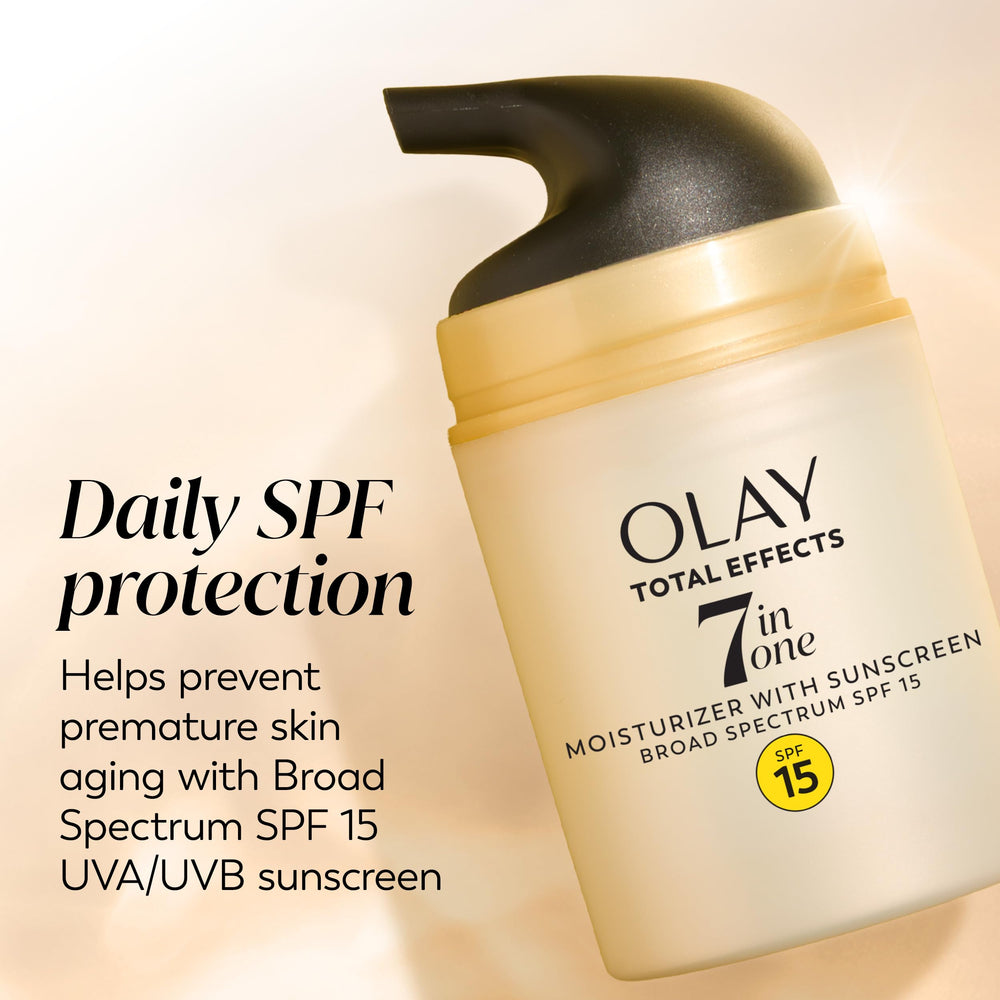 OLAY Total Effects dermatologist-tested badge signals trusted skin care.