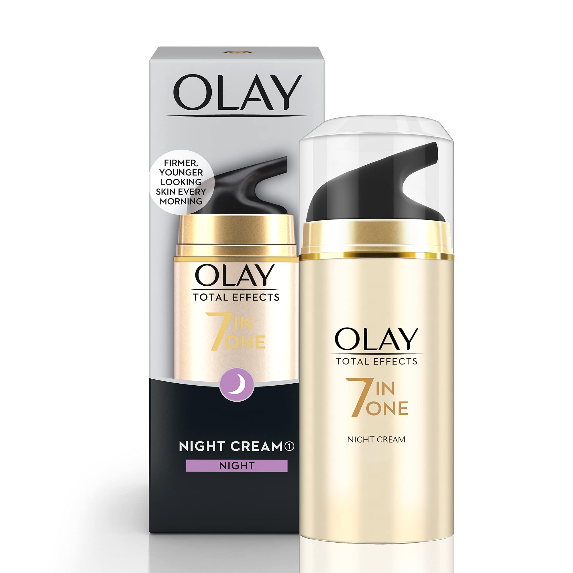 Olay Total Effects night firming application swirl demonstrates subtle lift and hydration