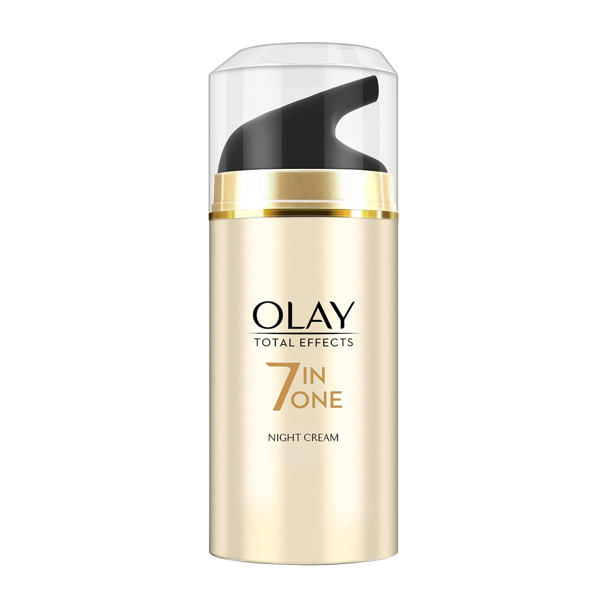 Olay Total Effects night firming bottle shows overnight hydration for firmer morning skin
