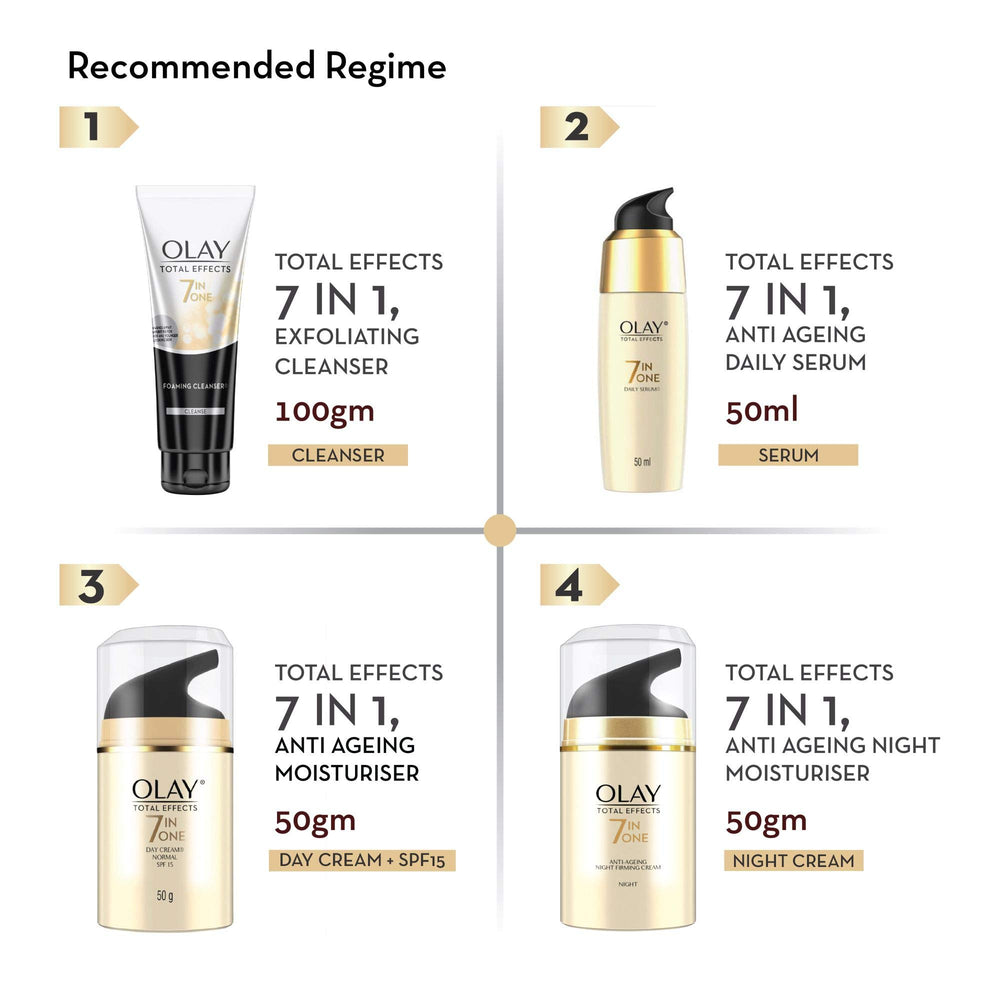 Olay Total Effects night firming ingredients panel highlights vitamins and antioxidants