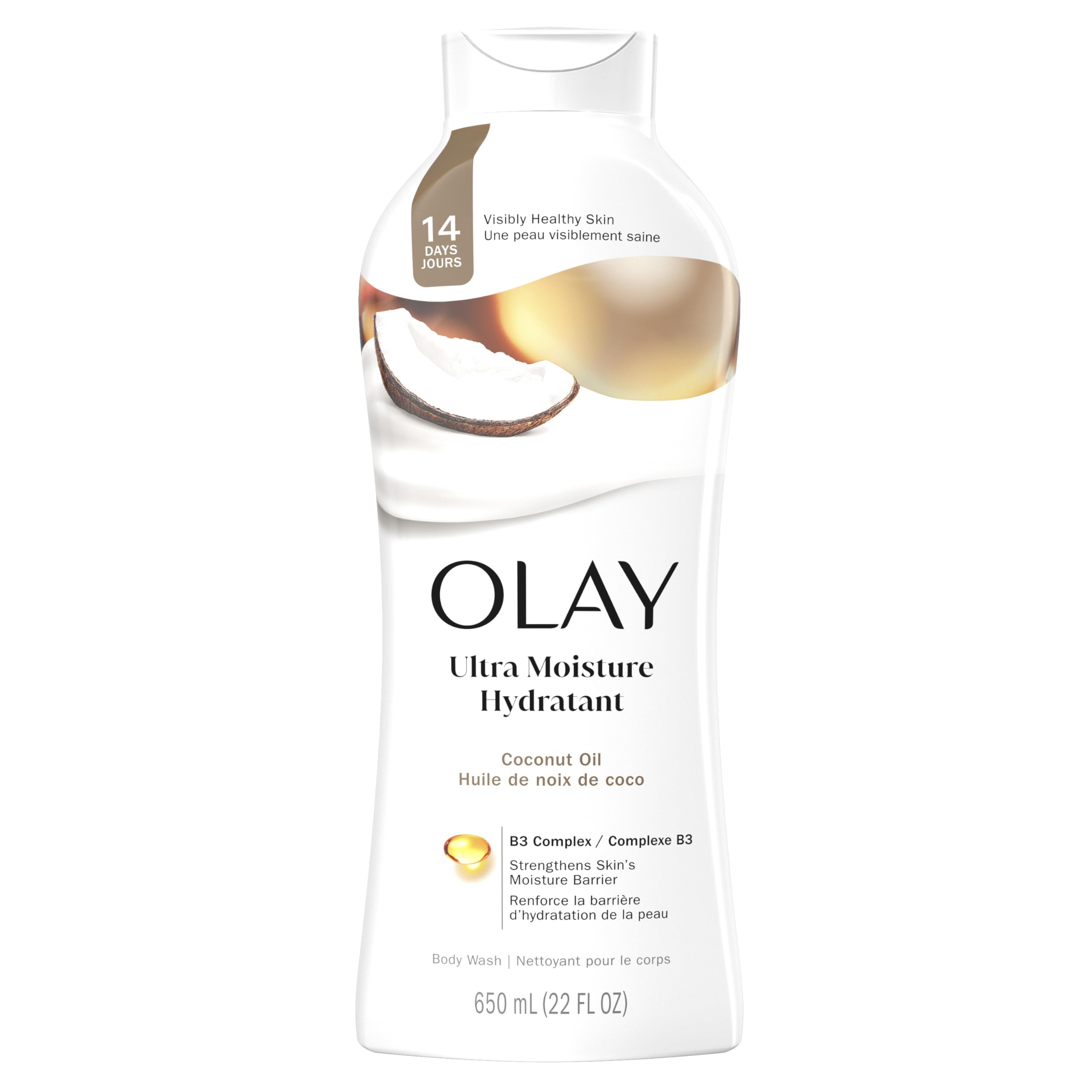 Olay spa-soft skin close-up suggests touchable smoothness after shower.