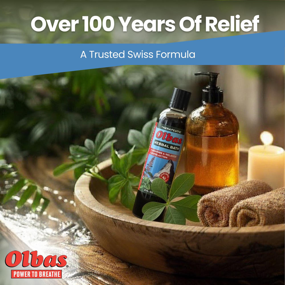 Olbas Chlorophyll Fresh-Feel scene emphasizes a clean finish after use.