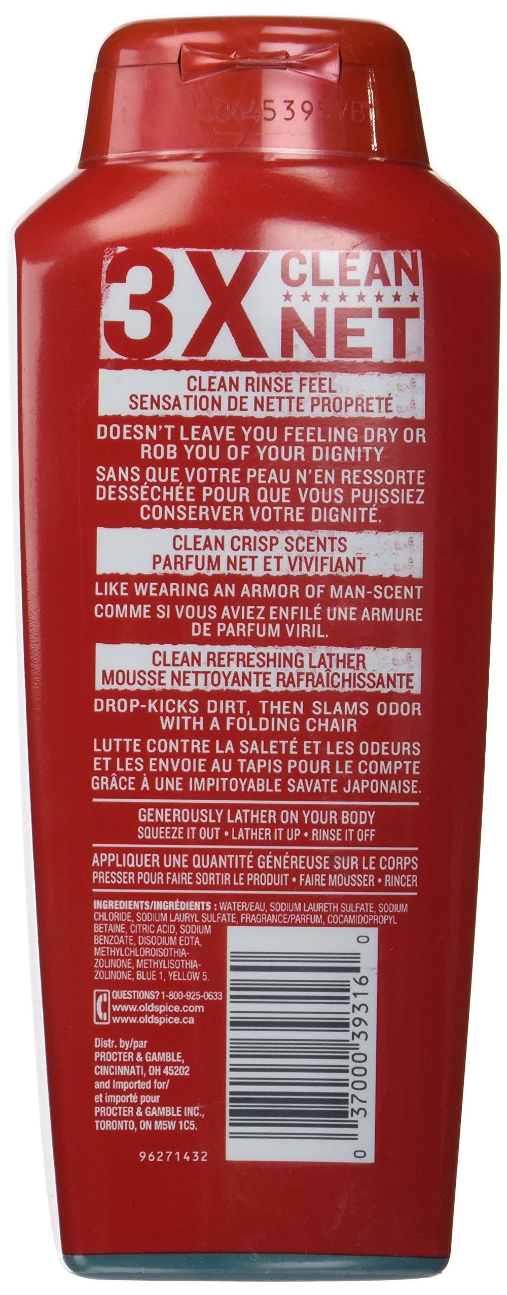 Old Spice 18oz body wash pack3 packshot highlighting bold scent and value
