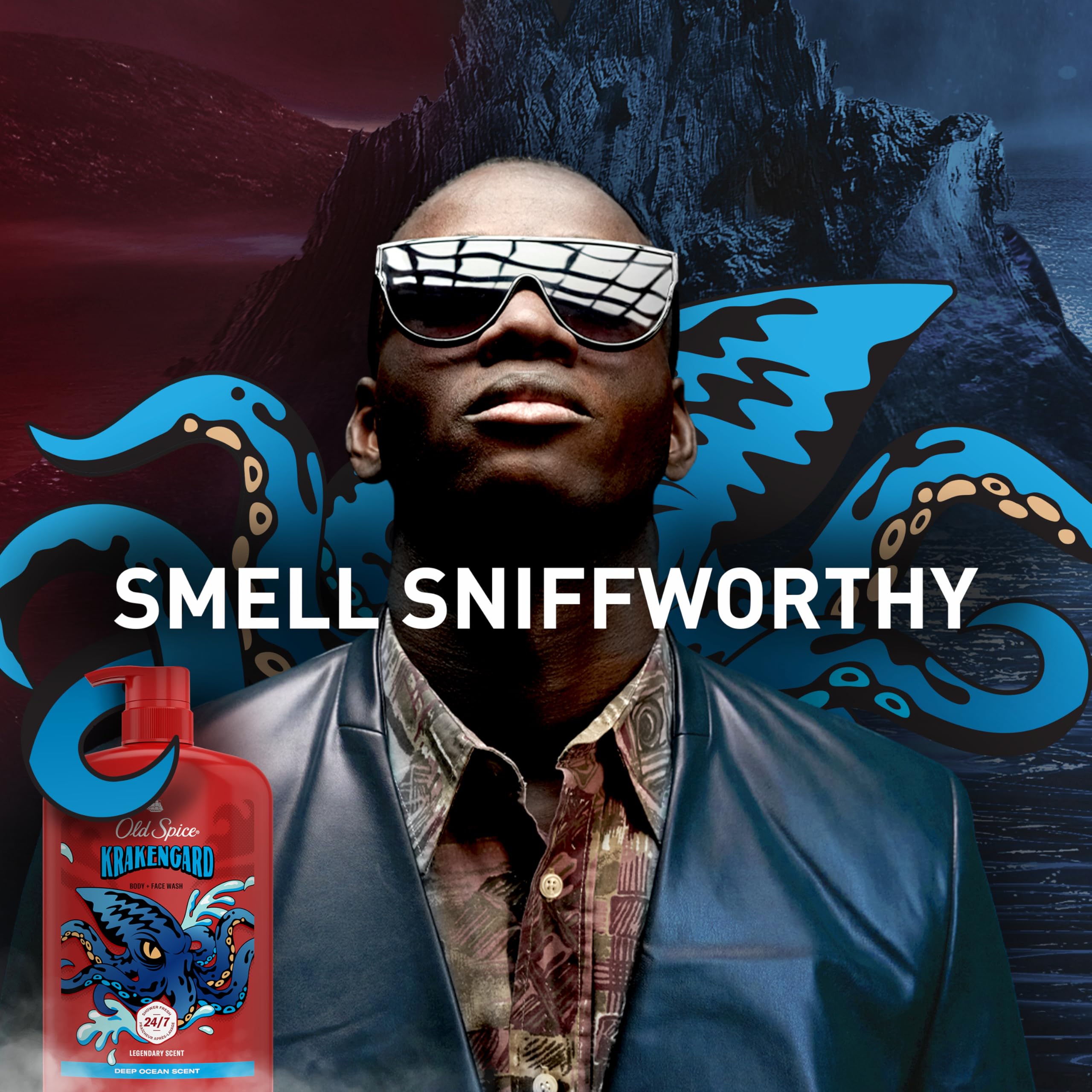 Old Spice 24/7 Shower Fresh suds deliver lasting cleanliness.
