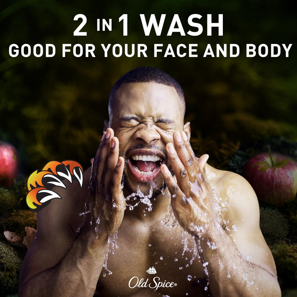 Old Spice 3X Defense odor-fighting formula in Bearglove cleanser.