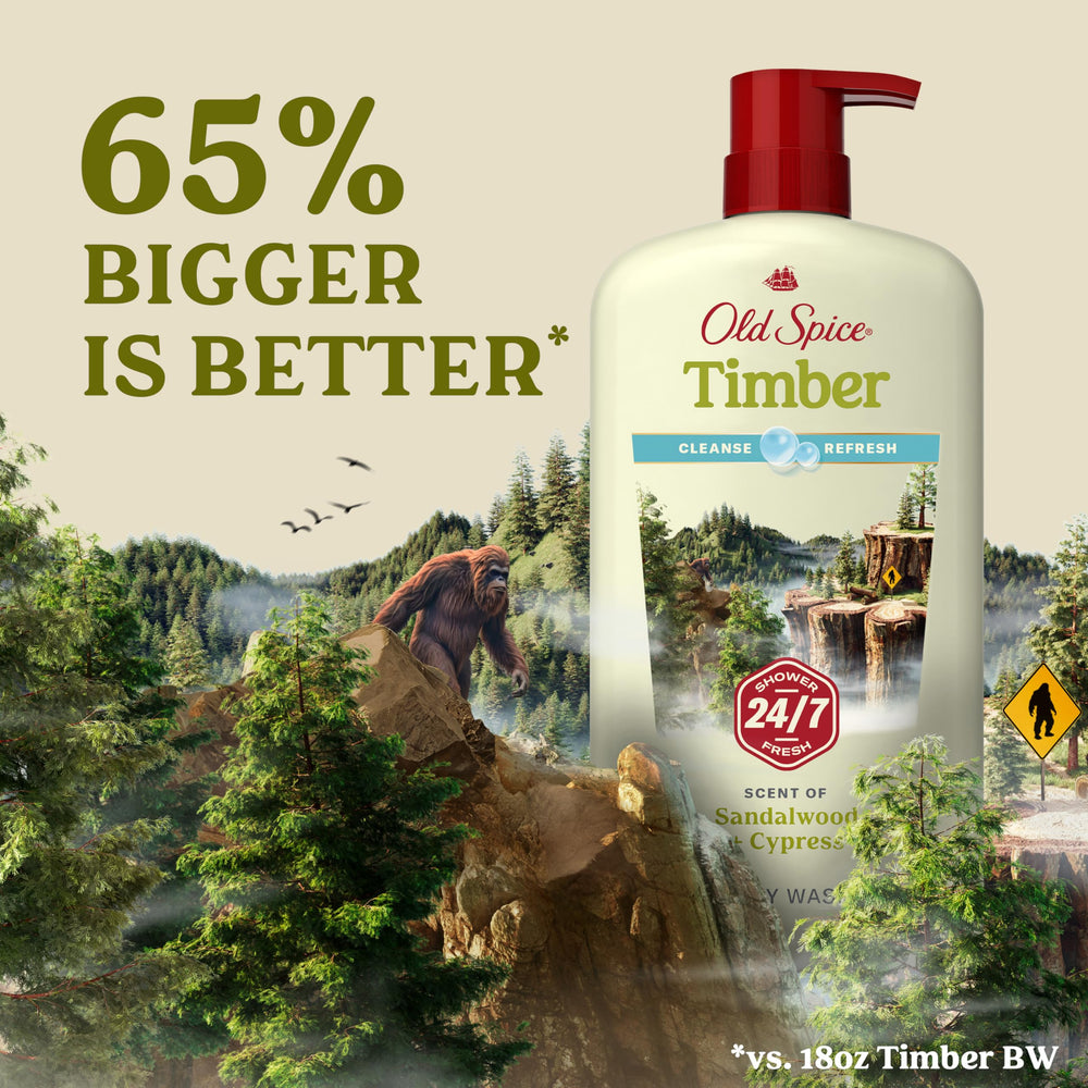 Old Spice adventure mood visual hints at outdoor freshness with every wash