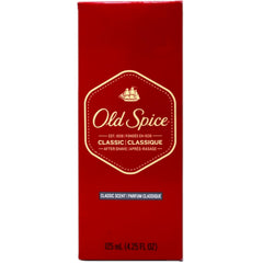Old Spice Classic after shave bottle close-up for a confident morning ritual