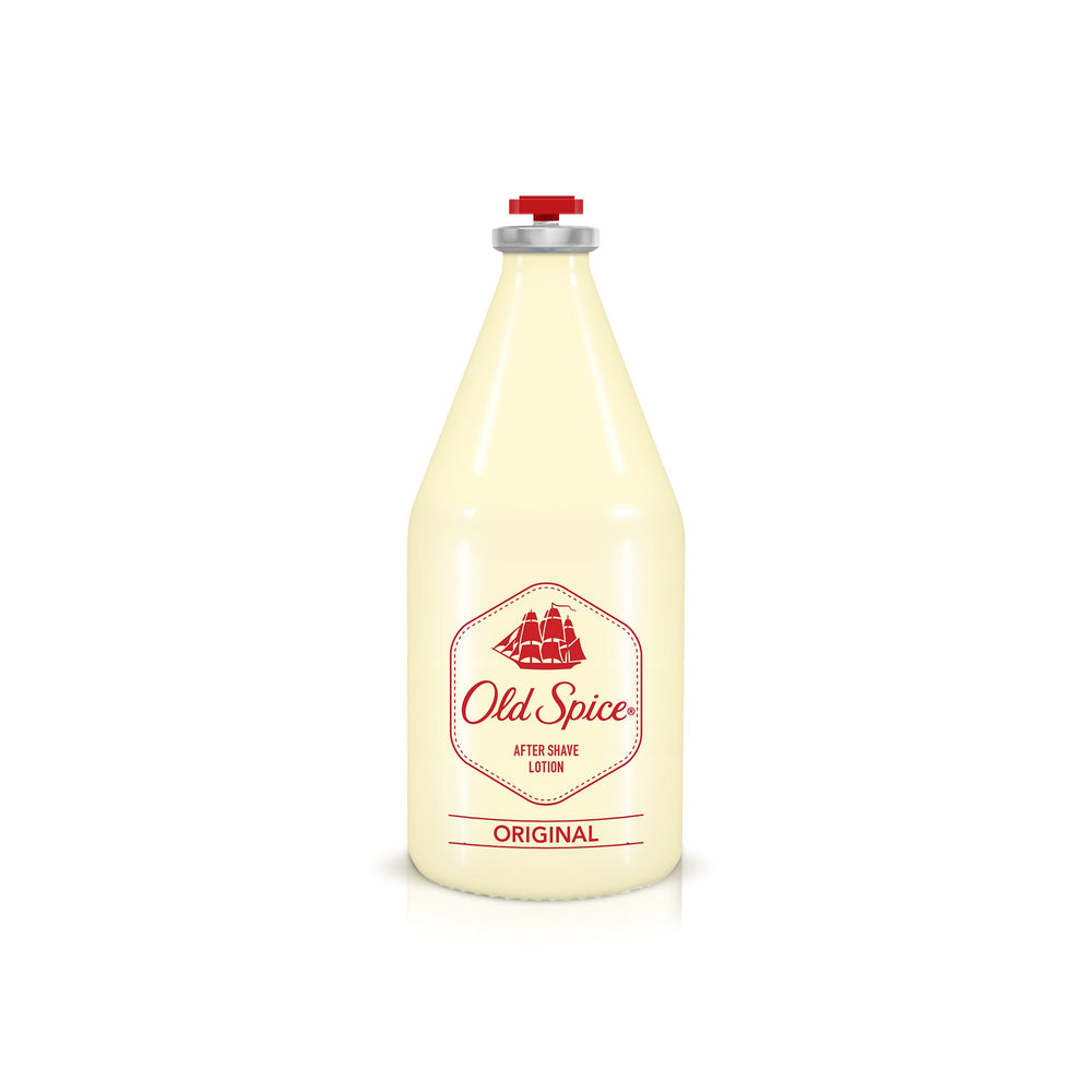 Old Spice After Shave Original pour captures smooth application and quick cooling.