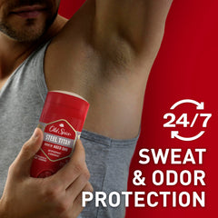 Old Spice antiperspirant pack6 titan steel application swipe demonstrates quick drying underarms.