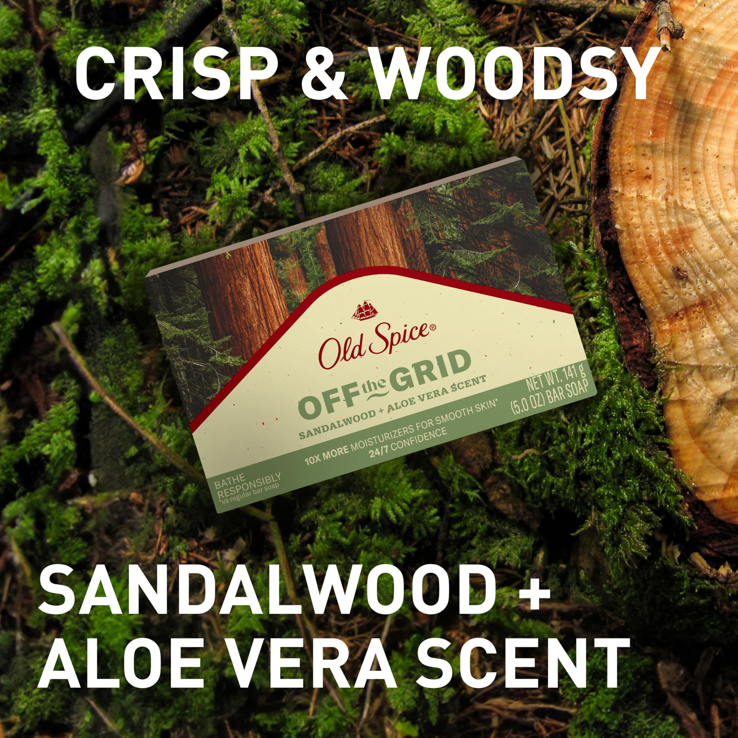 Old Spice Off the Grid bar in hand for everyday cleansing routine