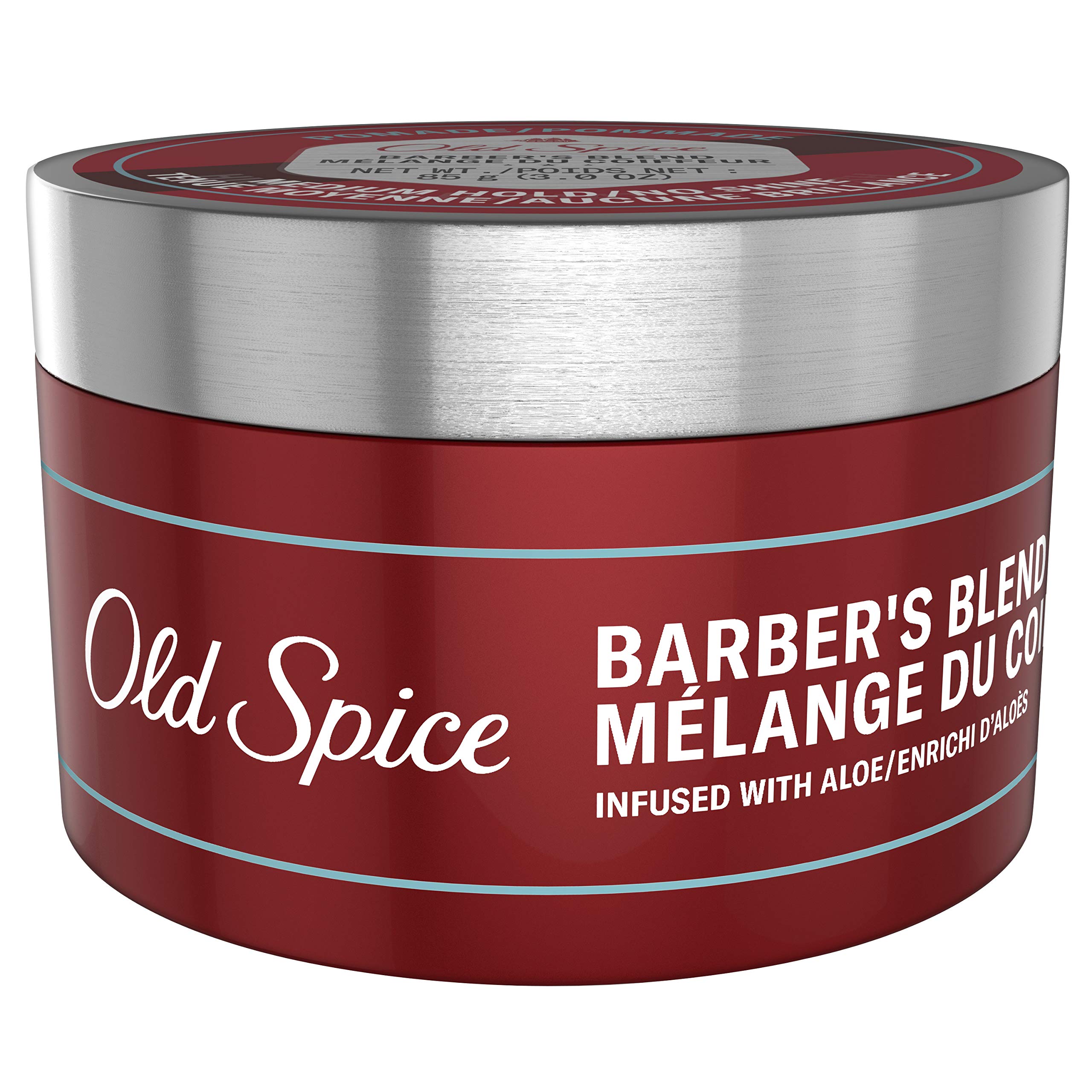 Old Spice Barber's Blend pomade on styled hair for professional look