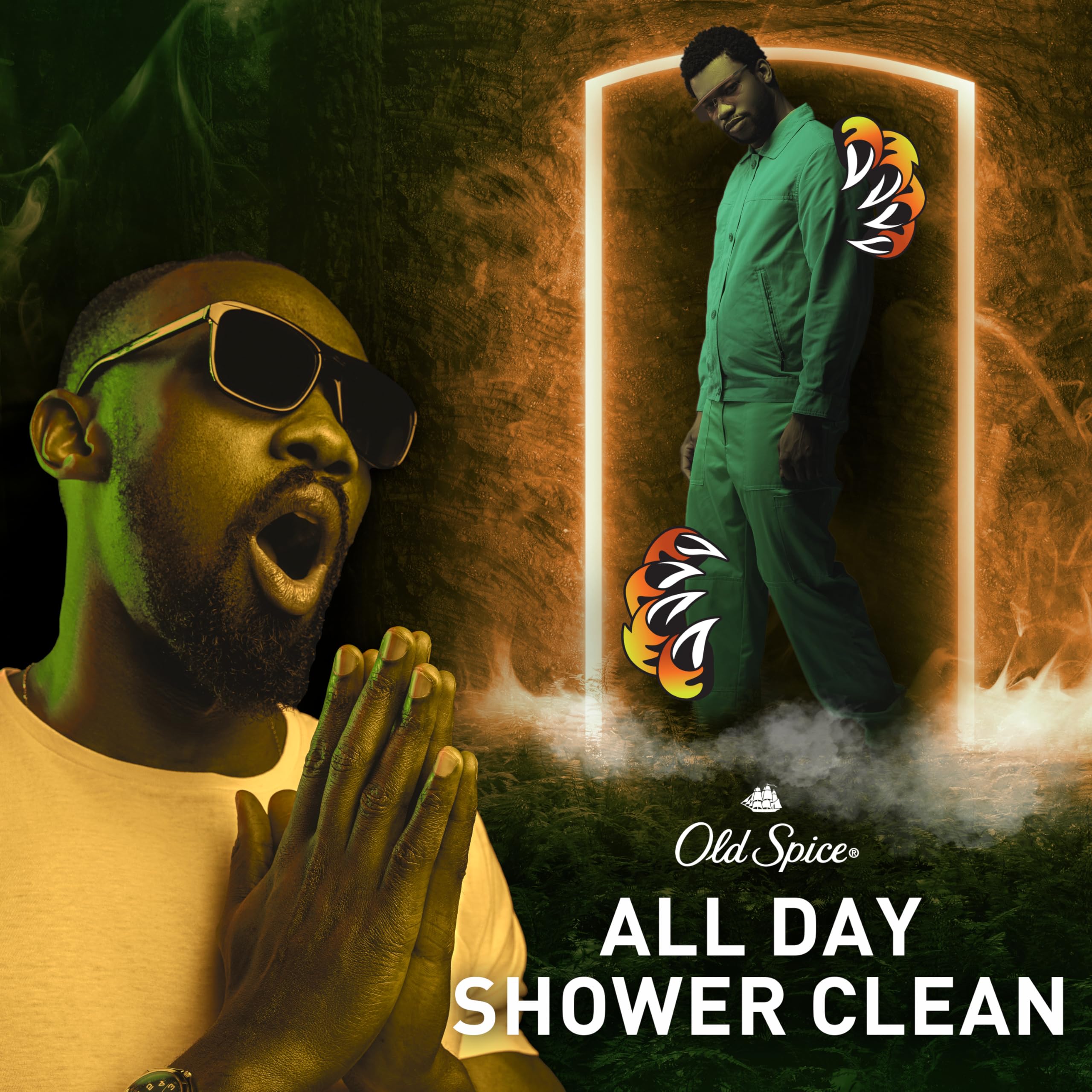 Old Spice Bearglove 2-in-1 body and face wash for daily grooming.