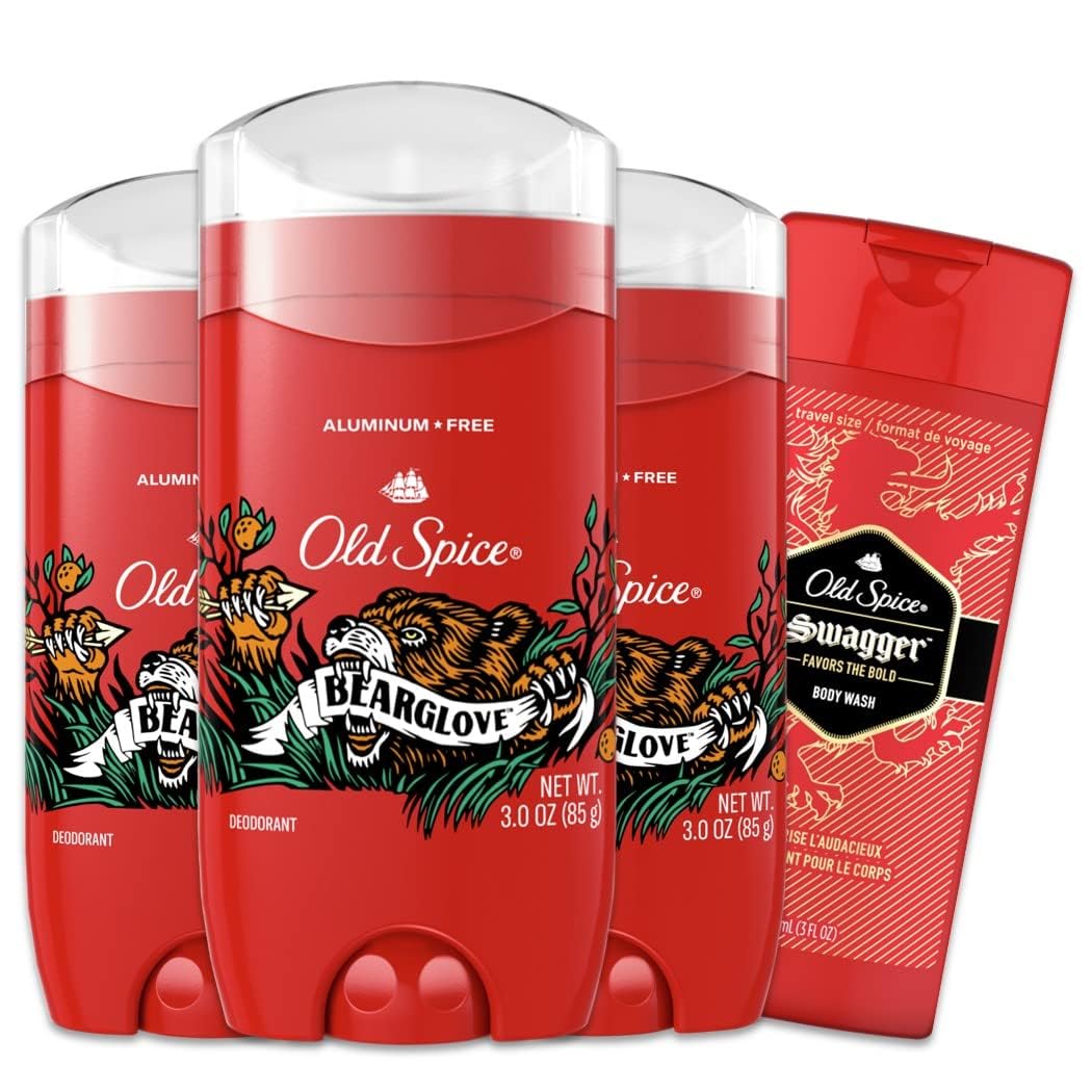 Old Spice Bearglove deodorant clear-application image showing no residue.