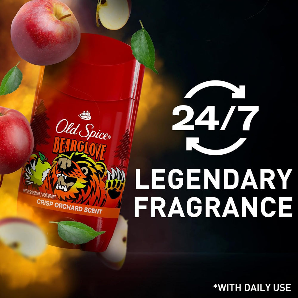 Bearglove deodorant close-up highlighting bold scent for active days