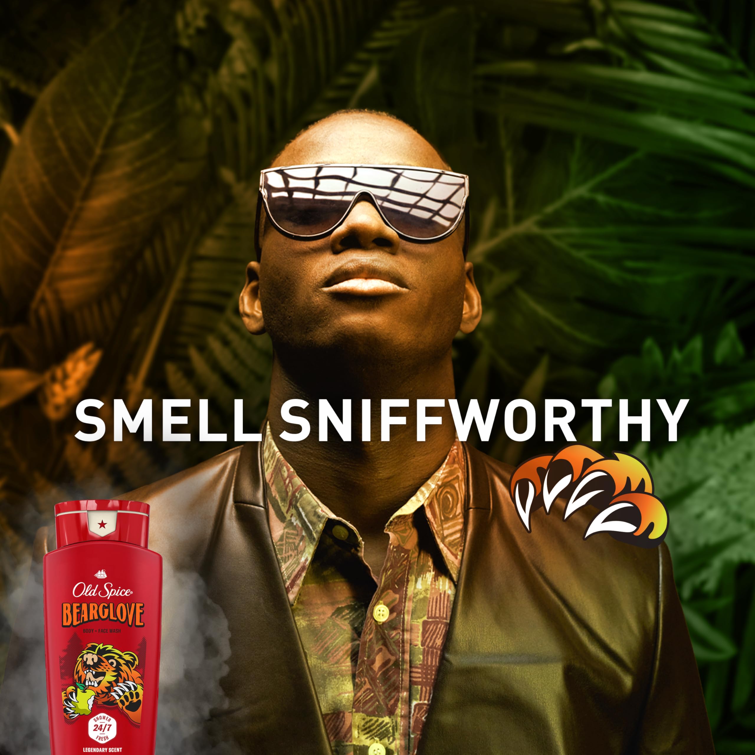 Old Spice Bearglove scent blends apple citrus for a bold masculine aroma.